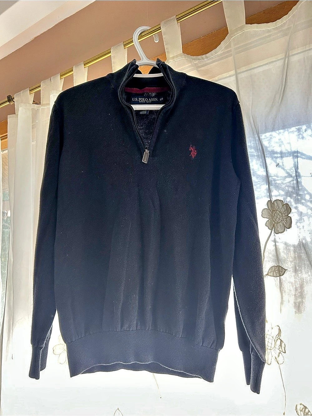 Men’s - U.S. Polo Assn. Quarter Zip Pullover Sweater - Size Small